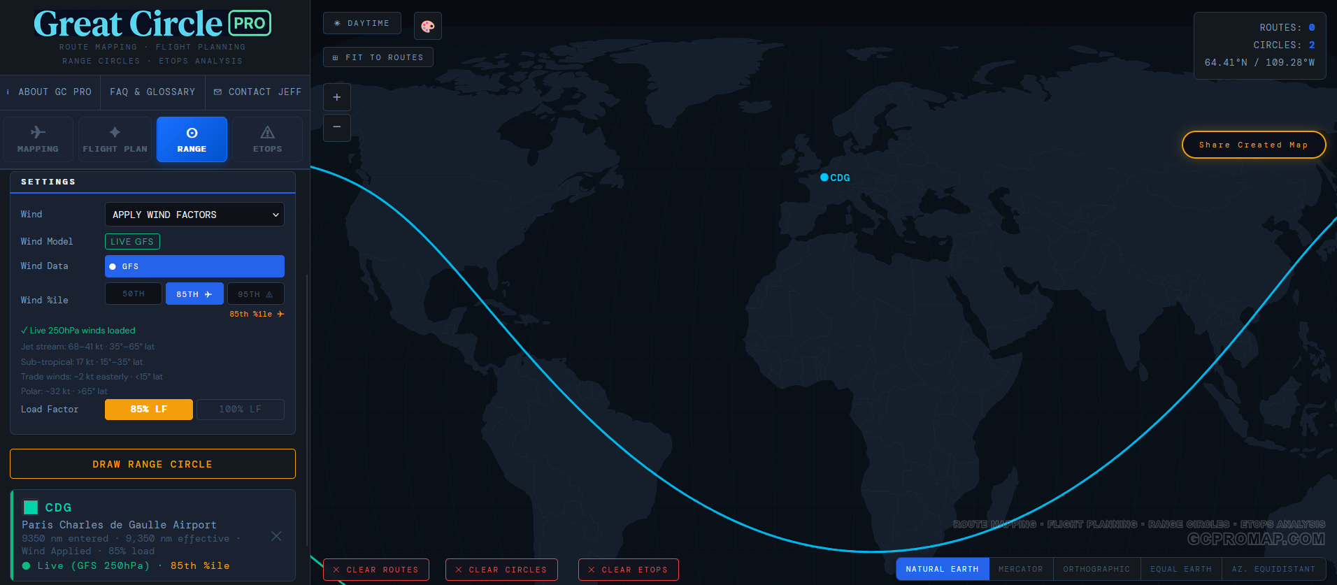 Wind-Adjusted Range Circle